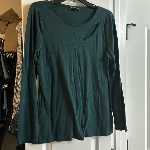 INC International Concepts Tops - INC, international concepts, green blouse, long sleeved with chest, cut out